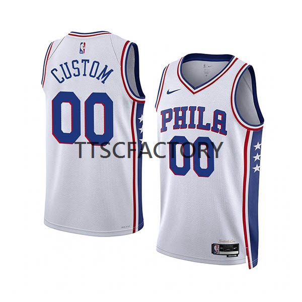Philadelphia 76ers Trikot Benutzerdefinierte Nike 2022-23 Association Edition Weiß Swingman - Herren Philadelphia 76ers Trikot Benutzerdefinierte Nike 2022-23 Association Edition Weiß Swingman - Herren